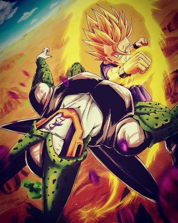 BennyDark_'s tweet photo. Gohan Super Saiyan 2 VS Cell https://t.co/IEDz3t2Oep