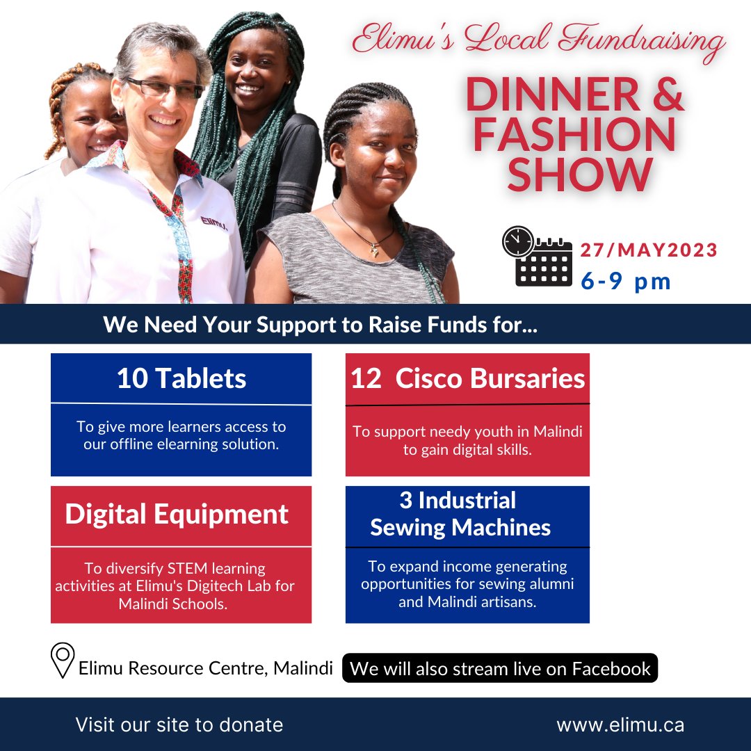 elimu_projects's tweet photo. Dearest friends of Elimu, 
The big day is drawing closer; our #first ever local fundraising dinner with our Kenyan community. Save the date! 
Are you excited for this?
#localfundraising #communityprojects #ElimuResourceCentre #Malindi #KilifiCounty https://t.co/lNOQWtET6i
