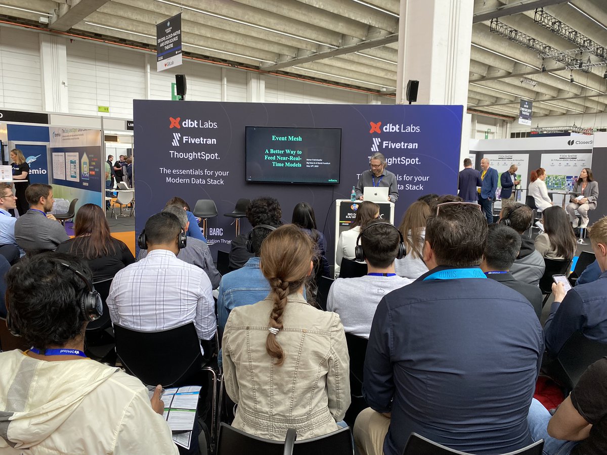 solacedotcom's tweet image. We enjoyed Big Data &amp;amp; AI World in Frankfurt earlier this month! Our own Rainer Frohnhöfer &amp;amp; Benjamin Gottstein were there to discuss how an #eventmesh enables #realtimedata across disparate environments and how it can improve decision-making.Check out photos from the event 👇