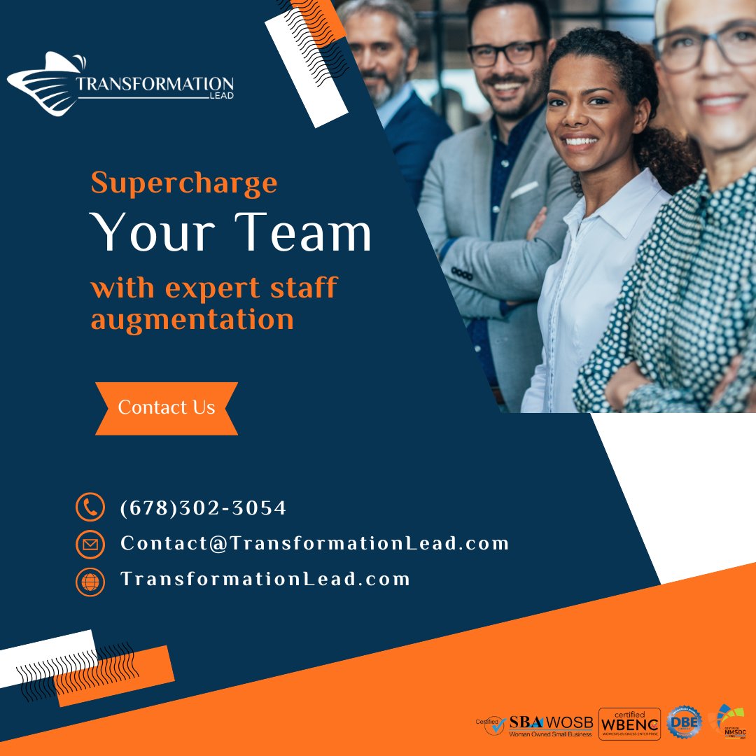 TransformingOrg's tweet photo. 🌟🚀Don't let talent gaps slow you down! Supercharge your team and achieve extraordinary results with our staff augmentation services.

Contact us today to learn how we can fill your staff augmentation needs and propel your business forward!  https://t.co/nEE771cdjy 💪🚀🌟 https://t.co/3ffiFIOjqc