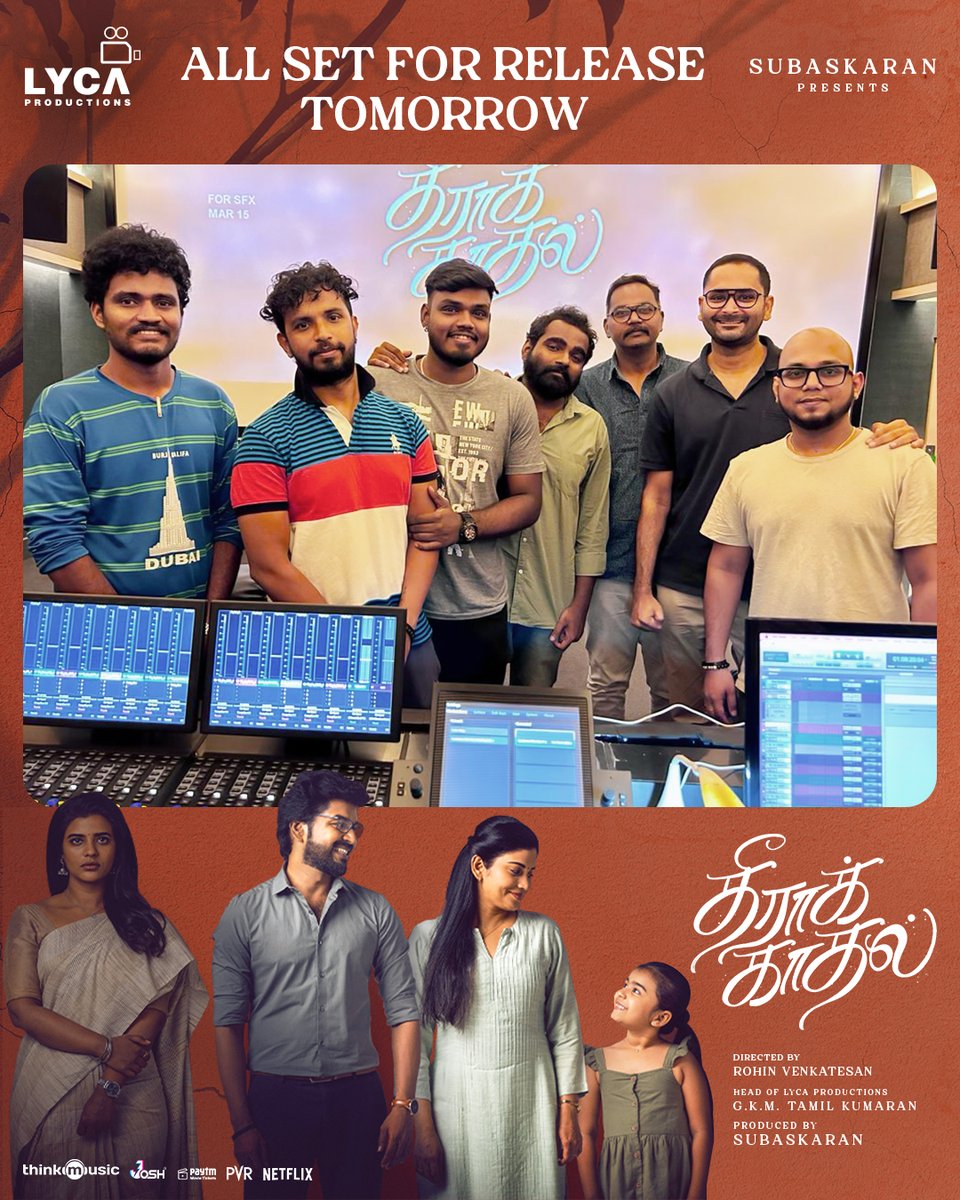 THEERA KAADHAL a movie packed with all LOVE 💗 will be a treat for your ears! 😌✨ Team #TheeraKaadhal 🫰🏻💖 is all set for the RELEASE TOMORROW! 🤗 Have you booked your tickets? 🎟️ m.paytm.me/theerakaadhal #தீராக்காதல் 💖🫰🏻 🎬 @rohinv_v 🌟 @Actor_Jai @aishu_dil @SshivadaOffcl…