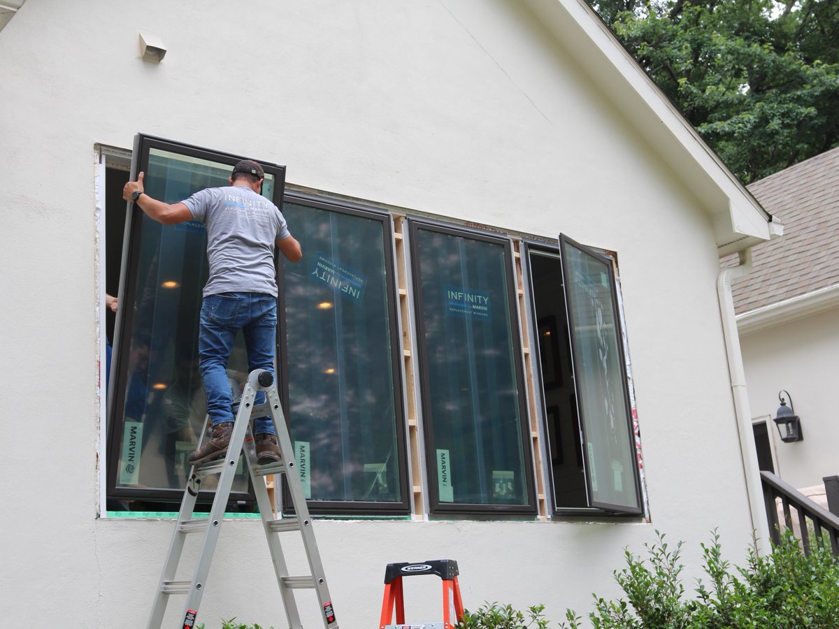 NGWindows's tweet photo. Our clients went from five casements to four, allowing for more daylight and bigger views with Infinity from Marvin. 💙
Stay tuned for the full transformation! ✨
#casementwindows #windowreplacement #windowinstallation #darkwindows #largewindows #construction #curbappeal https://t.co/ozghE9RlME
