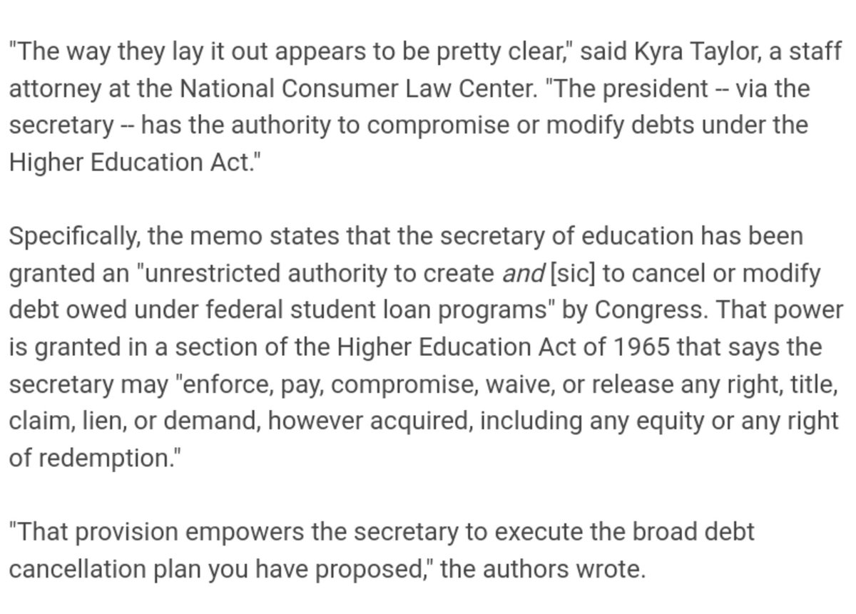 JengaNeck's tweet photo. @davidsirota 1 in 5 Americans have student loan debt
Think about how screwed Biden is in 2024 if he doesn't #extendthepause and #CancelStudentDebt
We even know that he can use the 1965 Higher Education Act to #CancelALLStudentDebtNOW and he hasn't. https://t.co/s9PTYKjJBW