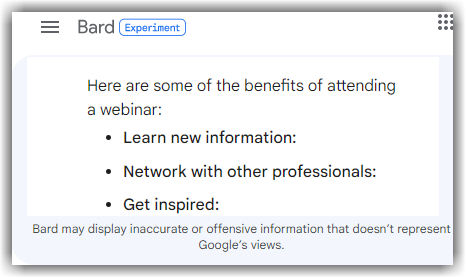 Don't take our word for it. Check out the benefits that Bard says you'll get from our upcoming automation webinar with Nuance! Spend an hour with us on June 6 and get inspired.