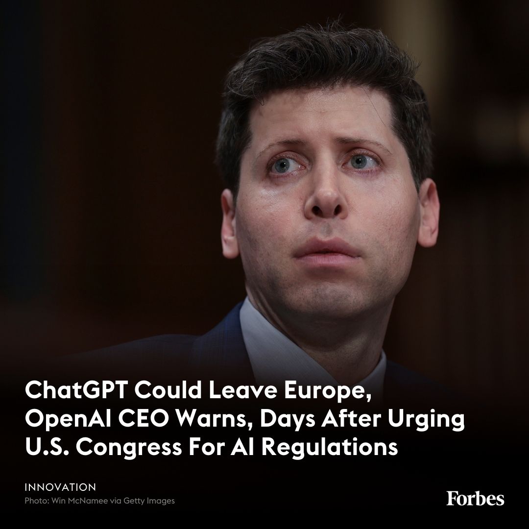 OpenAI CEO Sam Altman expressed concern about the European Union’s attempts to regulate artificial intelligence and warned the company may have to pull its services from the region if it is unable to comply with the regulations. trib.al/uhMe9Si