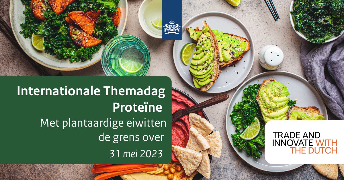 RVO_Int_Ond's tweet photo. Bied jij een product op basis van plantaardige eiwitten aan? Samen met #TINL organiseren wij op 31 mei de Internationale Themadag Proteïne. Meld je snel aan nu het nog kan! ⤵️

https://t.co/zw4nomcSqV

@MinBZ @InnoQuarter @Oostnl @TopsectorAF @Foodvalley_NL @ROMUtrechtReg https://t.co/XNzLxDVNCG