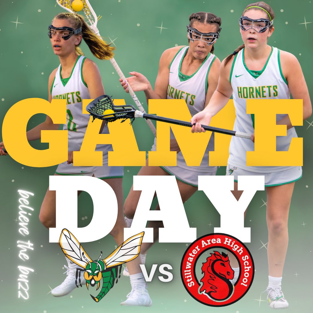 EdinaGirlsLax's tweet photo. Last regular season Game Day is here!! Hornets travel to Stillwater to take on the Ponies. 

⏰ Varsity 6 | JV 4:45 | 10A 3:45
📍 Stillwater 
🆚 🐴

#believethebuzz https://t.co/MlVjBYAckw