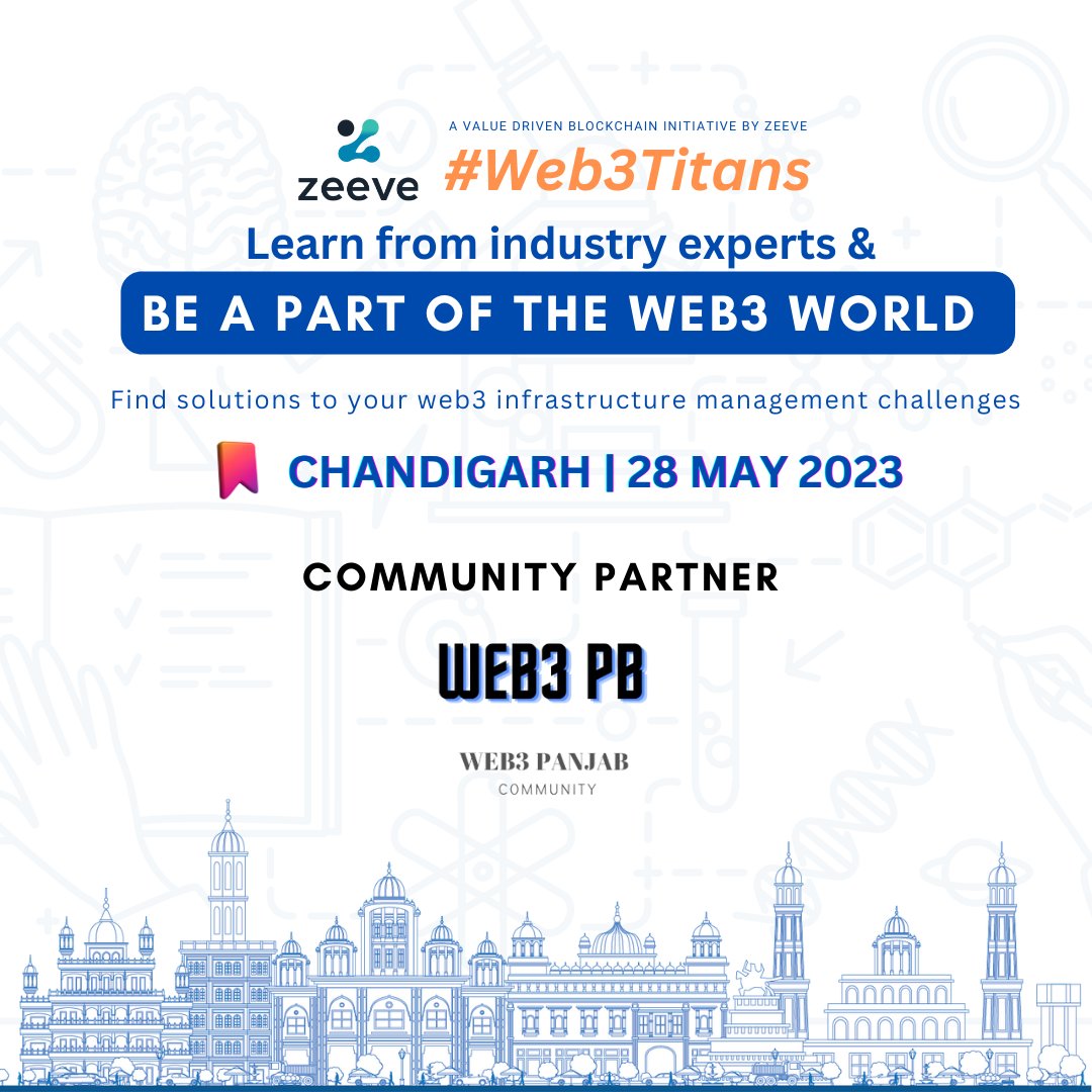 prasansecures's tweet image. Exciting news, Chandigarh! Join us for another Web3Titans event, bringing together the Web3 community to make an impact. Developers, enthusiasts, and anyone interested in the Web3 ecosystem are invited. RSVP now: lu.ma/zeevechandigar…. 

#Web3Titans #Chandigarh
 #Zeeve