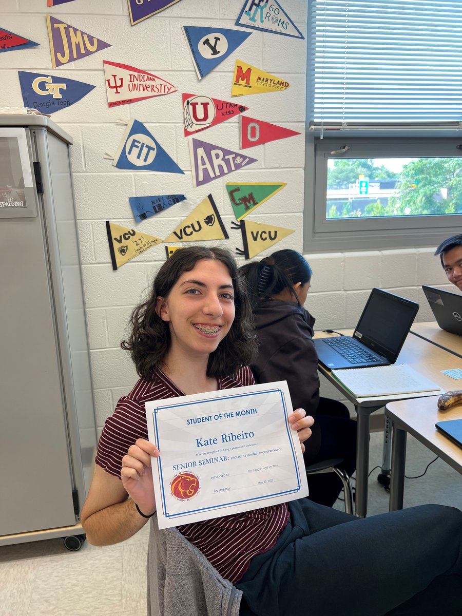 AngTaggart's tweet image. Shout out to the students of the month for Senior Seminar @OaktonHS The students this month were chosen by their peers as the hardest, unsung workers, and I agree. So proud of these two ladies.