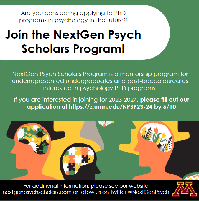 Over 300 mentees and mentors have signed up already! We are excited to meet you all and help you reach your goals. If you are interested in being a mentee or a mentor, fill our our application form at z.umn.edu/NPSP23-24 by 6/10.