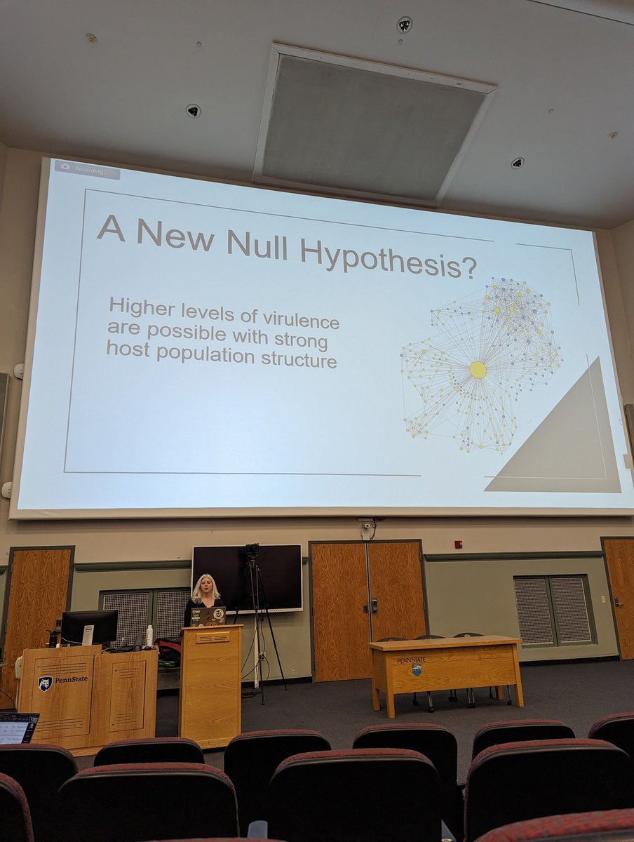 A new paradigm to the classical virulence-transmission trade off by Colleen Webb. Underscores need to study host system i.e. behavior, demographics, life history etc. to understand persistence and virulence of pathogens in populations. <a href="/eeid2023/">EEID2023</a>