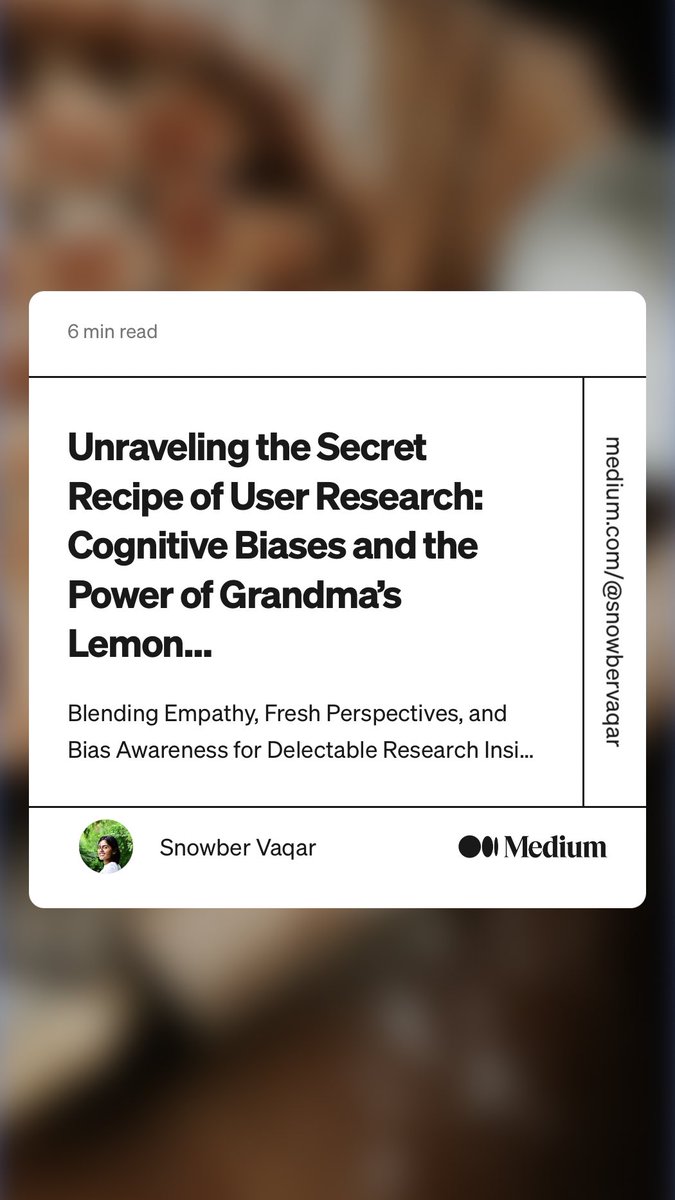 snowberUX's tweet photo. In user research, the recipe for success goes beyond data gathering. It's about blending empathy, fresh perspectives, and bias awareness to create delectable insights. 🍋✨

#UserResearch #Empathy #FreshPerspectives #BiasAwareness #DelightfulInsights 

https://t.co/tMhRFTc0dm https://t.co/aayAuNNXgx