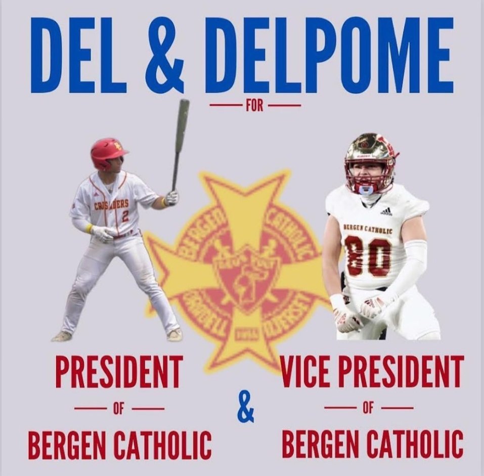MikeDelBsb's tweet photo. Running for Student Government with teammate @MDelpome. We're running on "Realistic Goals That Strengthen The Brotherhood." Vote DEL • DELPOME 2024 @BergenCatholic @BCpresident0718 https://t.co/lgGONdVeWF