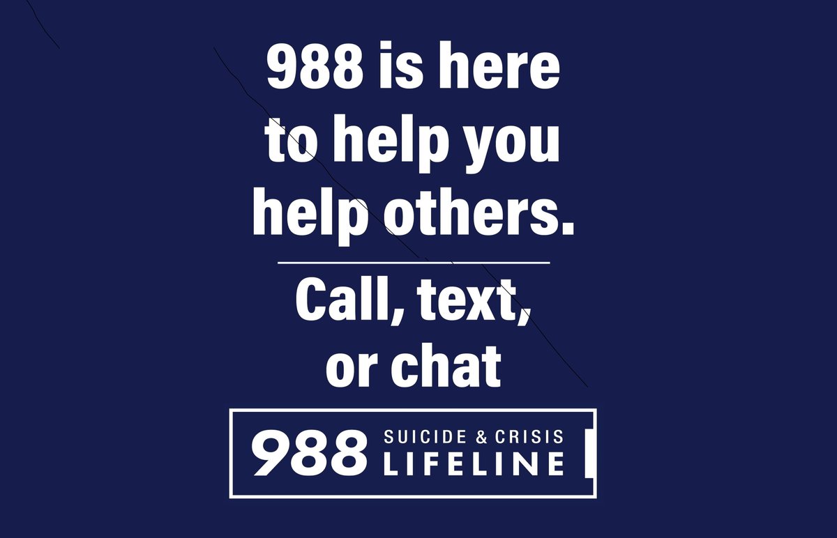 If someone you know is struggling emotionally or having a hard time, you matter and can be the difference in getting them the help that they need. The 988 Suicide & Crisis Lifeline has resources on what to look for and how you can help them.
988lifeline.org/help-someone-e… #YouMatterMN.