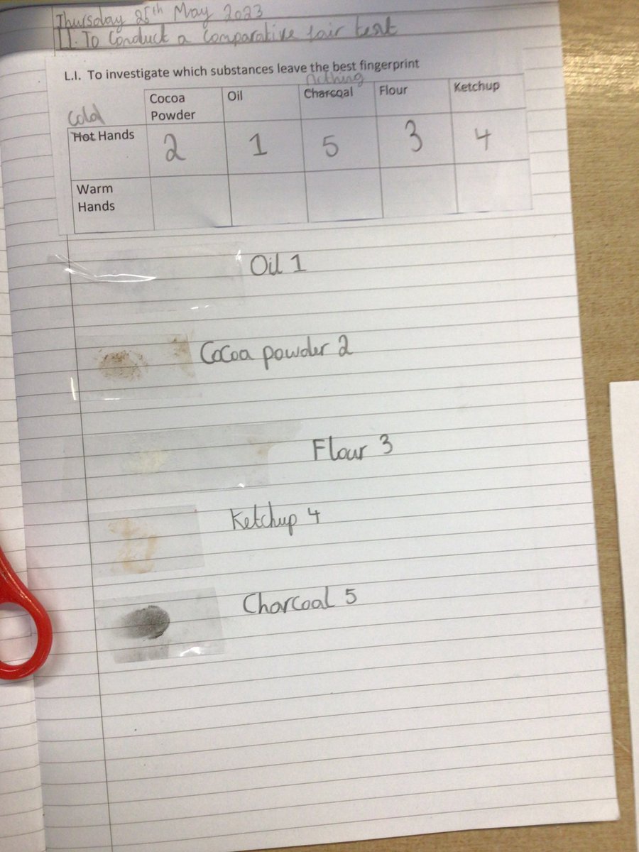 Byronprimarysch's tweet photo. 6R have had their forensic gloves on this afternoon, conducting a comparative fair test to establish which substance leave the best finger prints for lifting. #ByronSTEM #ByronScience #ByronScienceWeek https://t.co/3mXU2TE10l