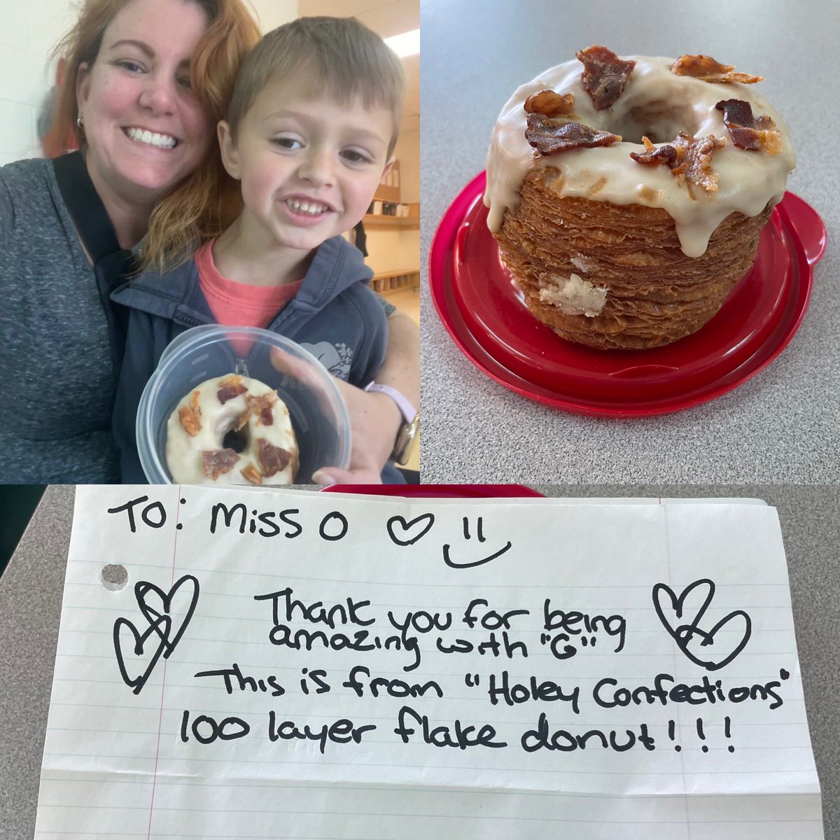 A sweet treat to brighten the morning. Thank you “G” and family 💜