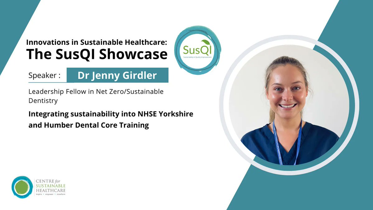 As a <a href="/NHSEngland/">NHS England</a> NetZero Sustainable Dentistry fellow &amp; a postgraduate trainee in Oral &amp; Dental Surgery, Dr Jenny Gridler is driving change. From delivering teaching to embedding sustainability into medical &amp; dental training programmes, she’s an inspiration. #SusQIShowcase