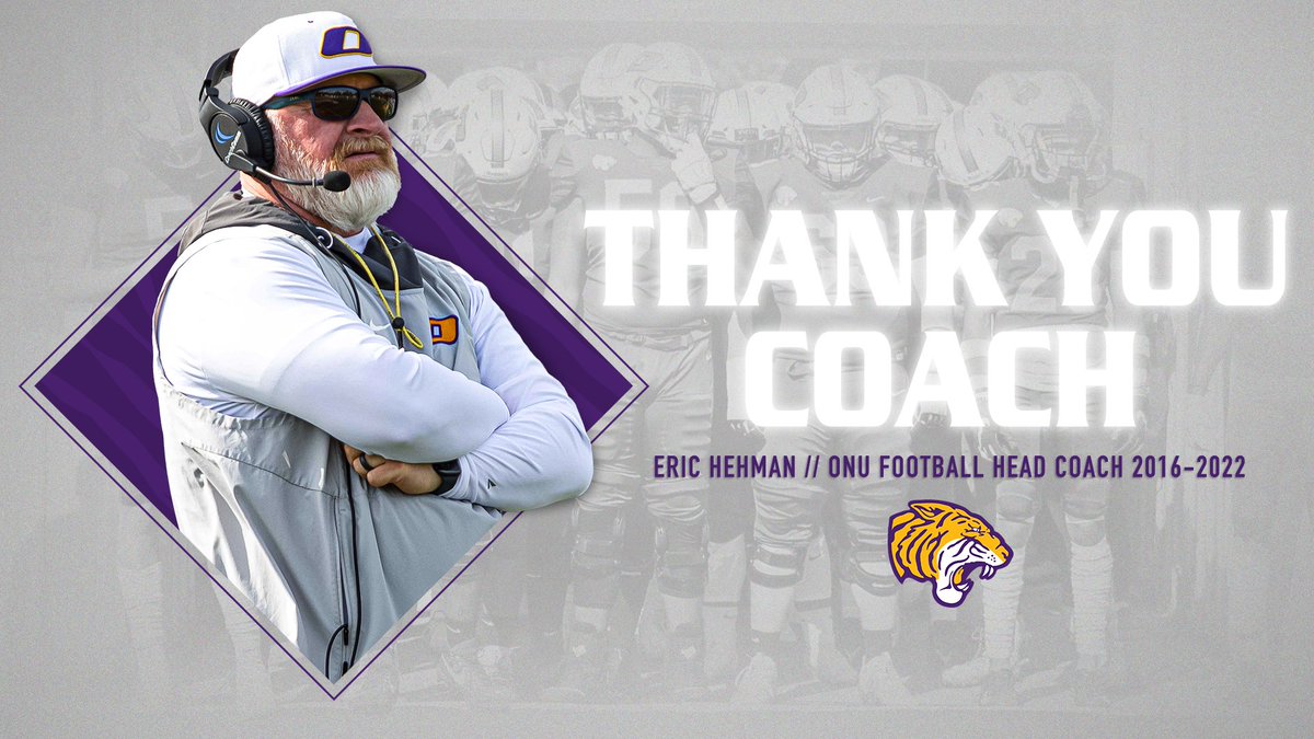 𝐓𝐇𝐀𝐍𝐊𝐒, 𝐂𝐎𝐀𝐂𝐇 𝐇𝐄𝐇𝐌𝐀𝐍‼️ After seven spectacular seasons leading the ONU football program, Eric Hehman has announced his resignation as head coach. 📰Full story: rb.gy/zc834 #ForONU