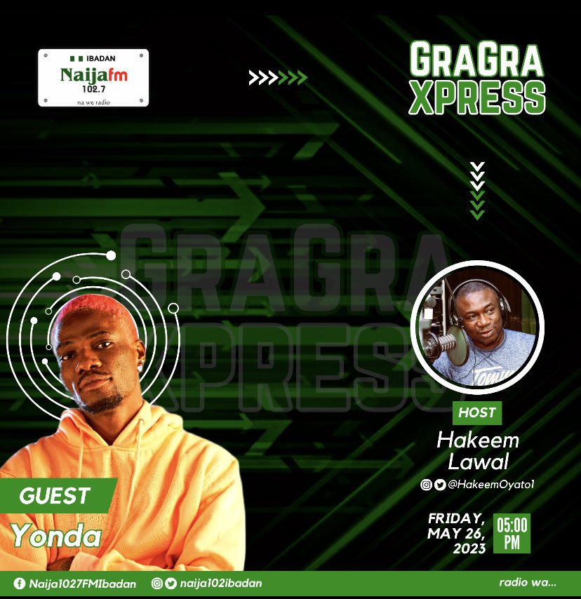 @Yondamusic will be live on #GraGraExpressIB this Friday by 5pm