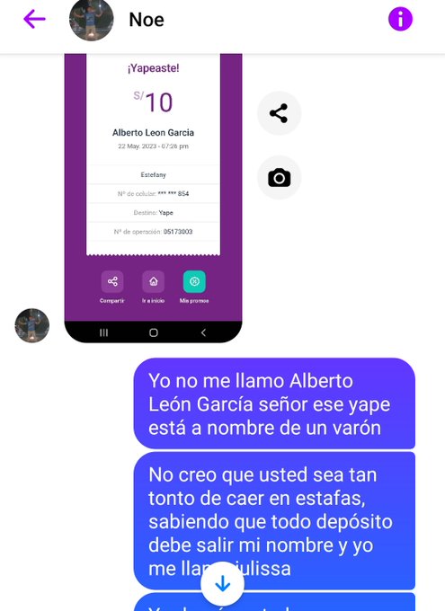 Chicos no entiendo como caen en estafas si antes de yapear sale a nombre de quien est&aacute; la cuenta y si
