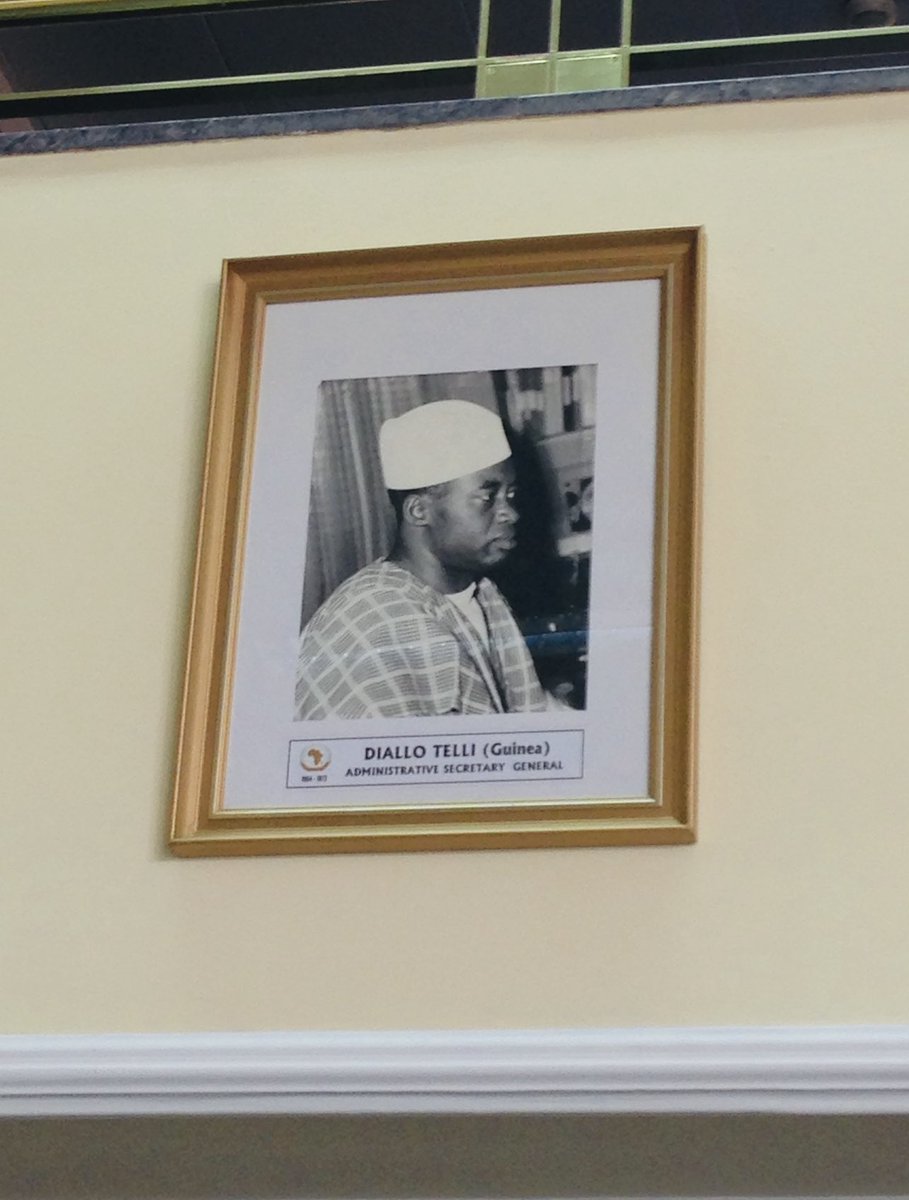 TanouDiallo18's tweet photo. Photo de Telli Diallo, 1er secrétaire général de l’OUA accrochée au mur de l’Institution à Addis-Abea. Arrêté en Juillet 1976 par le régime répressif du dictateur Sékou Touré, il est mort en mars 1977 après avoir été soumis à la diète noire. Ne l’oublions pas dans nos prières 🙏 https://t.co/ybt3pQBAC8