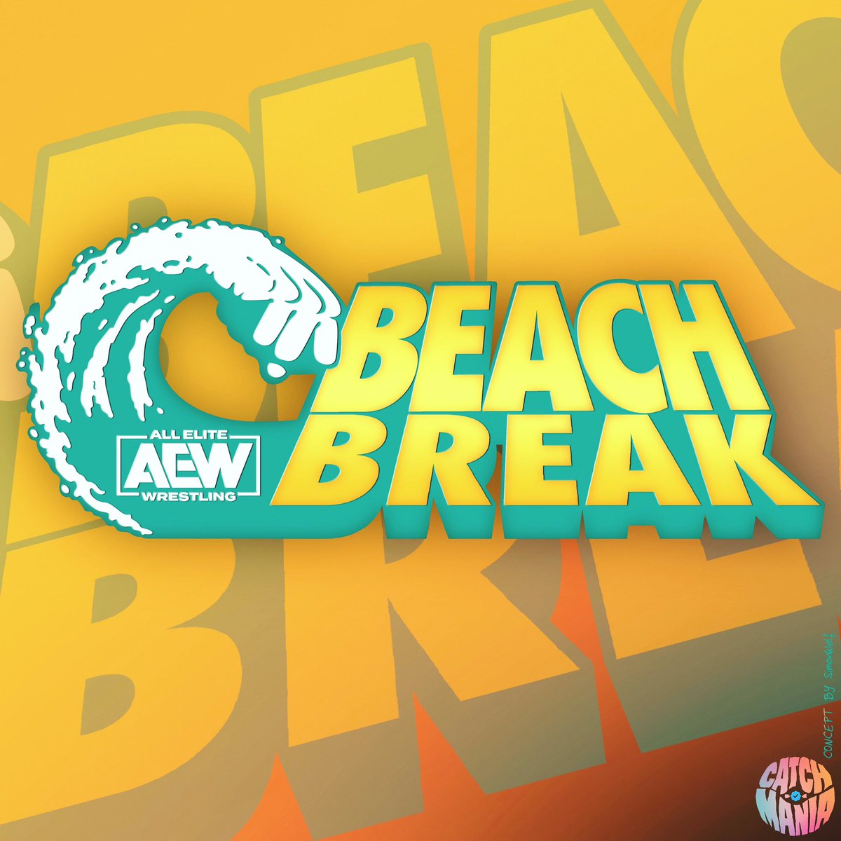 catchomania's tweet image. Time for a break. AT THE BEACH! #aew #beachbreak #concept #totallynotstolen #wcw #wcw4ever