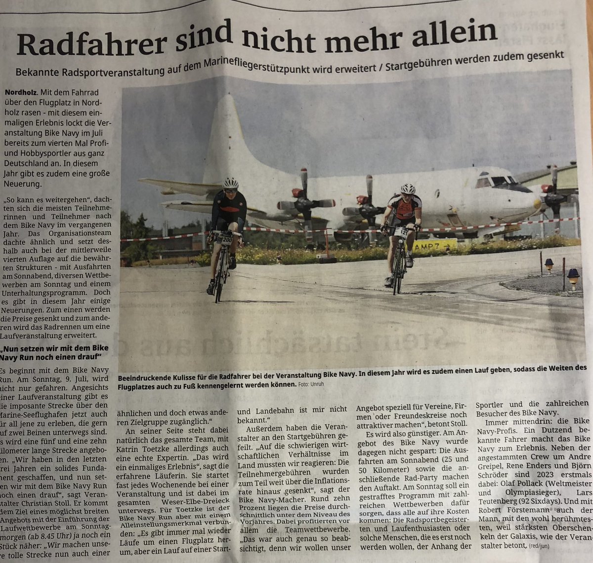 CdrDeuNavalAir's tweet photo. #BikeNavy bei den #Marinefliegern am 08./09. Juli. Fahren wo sonst geflogen wird - das wird #megacool https://t.co/2LKxqSzlBu