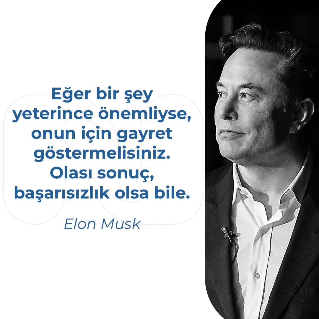 Vazgeçmeyin! Azimli olun. Bir şeyi zorla bırakmanız gerekmiyorsa o şeyden vazgeçmeyin.

#tuvao #ElonMusk #motivasyon