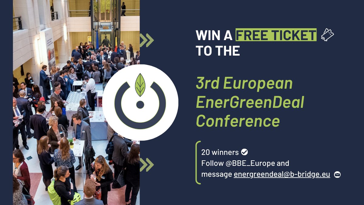 📢 To celebrate our partnership with the #EnerGreenDeal Conference, there are 20 free tickets up for grabs! 🎟️

Follow <a href="/BBE_Europe/">18th European Space Conference</a> and DM them to enter the draw  📩 Winners will be notified on 1st June.

More about Brussels' leading #energy event: energreendeal.eu