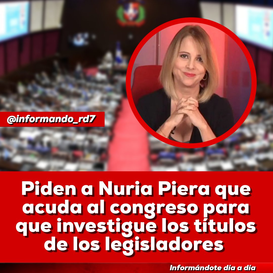 Luego de que a base de investigación Nuria Piera ha dado con varios médicos falsos que ejercen la medicina sin títulos profesional autorizados, ciudadanos le piden a la periodista que acuda al congreso nacional para que investigue cuáles legisladores tienen títulos falsos.