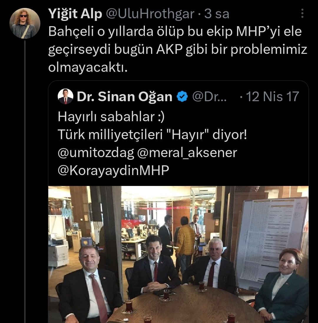 doğru söylüyor akp gibi bi problemimiz olmazdı ama feto hepimizin götüne binerdi (siz dahil @UluHrothgar