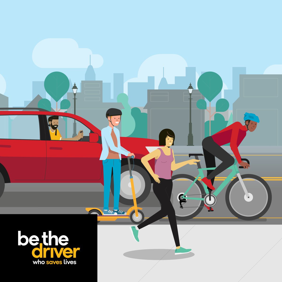 Share the road—safely. Always ride with the flow of traffic and lend a hand to drivers by signaling any lane changes or turns. #BicycleSafety #BeTheDriver