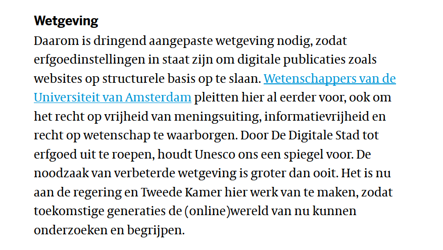 keesone's tweet photo. Pleidooi voor wetswijziging die #webarchivering door erfgoedinstellingen in Nederland mogelijk maakt ten behoeve van toekomstig wetenschappelijk onderzoek door @MartijnKleppe en @aasmanna. Essentie hier: 👇. https://t.co/oyuRy8Ln1O https://t.co/cdm0YrX8XC