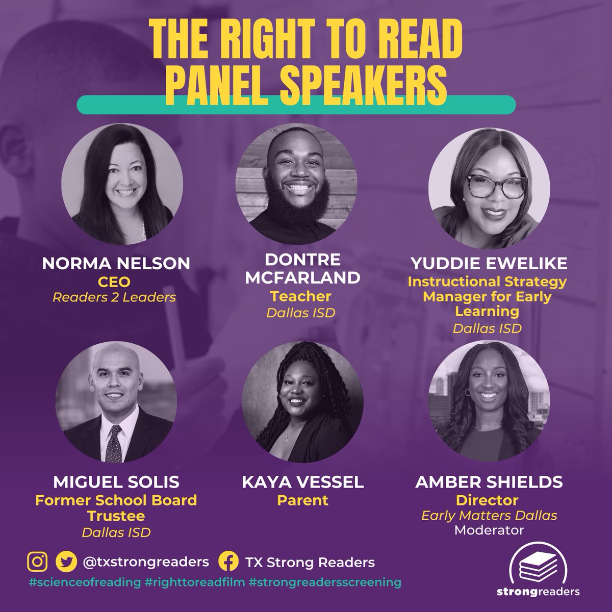 StrongReaders (@strong_readers) on Twitter photo Mark your calendars Dallas!
In 3 weeks, the <a href="/RightToReadFilm/">The Right to Read</a> is coming to <a href="/4oakcliff/">For Oak Cliff</a>! Following the film, we invite you to join us for a panel with literacy experts to discuss how the literacy crisis impacts North Texas.
🌟Register now: tinyurl.com/strongreaders6… Mark your calendars Dallas!
In 3 weeks, the <a href="/RightToReadFilm/">The Right to Read</a> is coming to <a href="/4oakcliff/">For Oak Cliff</a>! Following the film, we invite you to join us for a panel with literacy experts to discuss how the literacy crisis impacts North Texas.
🌟Register now: tinyurl.com/strongreaders6…