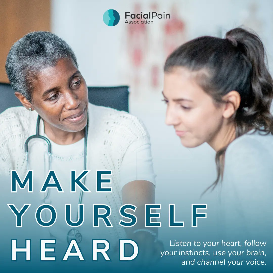 facialpainassoc's tweet photo. Whether you are advocating for yourself, your child, a friend, or loved one, it is important to listen to your heart, follow your instincts, use your brain, and channel your voice. Read more: https://t.co/UYmYhlRFxF https://t.co/ikp3Mo6WDh