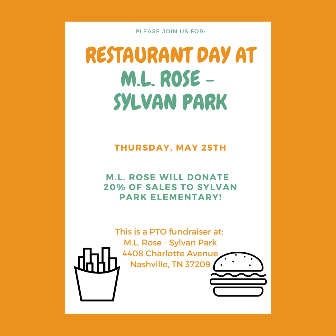Happy last day of school! Celebrate with us at ML Rose, who are graciously donating 20% of all proceeds from the day back to our school. See you there!