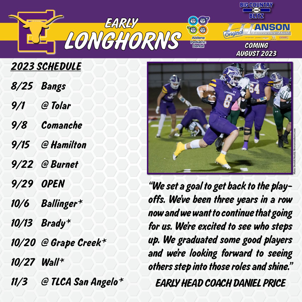 codycoil's tweet photo. The Early Longhorns have to replace some firepower on offense but should be poised for another run to the playoffs.

https://t.co/dXhrxky1m5 https://t.co/YogOY4TqJT