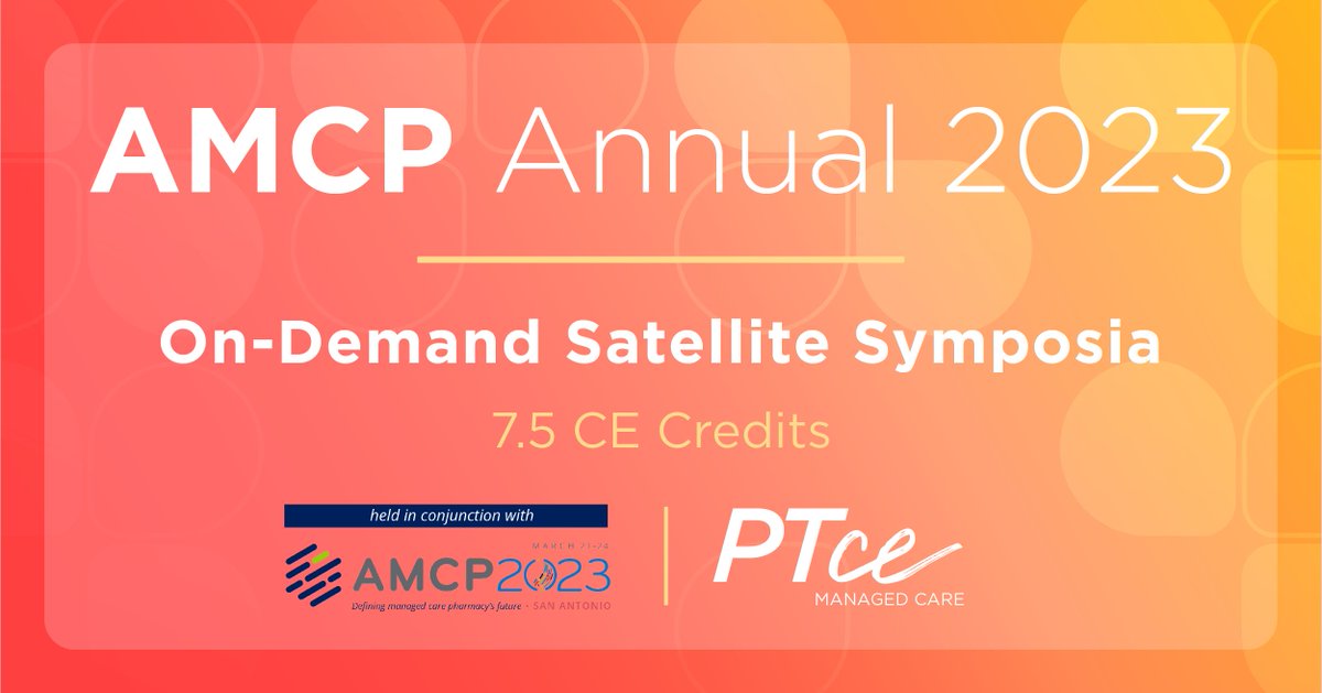 Our symposia from AMCP Annual 2023 are now available on demand! Check out the key takeaways our faculty highlighted in featured recap videos on our website! Learn more: bit.ly/42ZRi99 #OnDemand #AMCP2023 #ManagedCare #CEcredit #PTCE #FreeCE #pharmacy