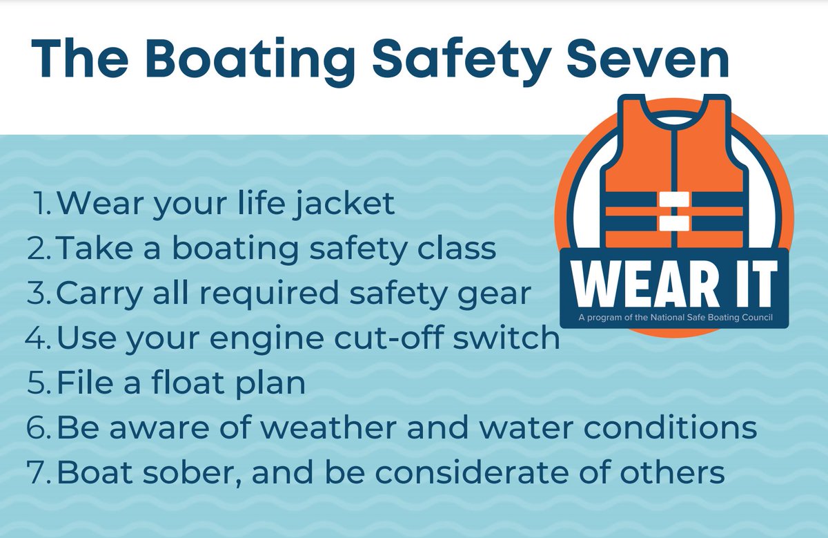 This Memorial Day weekend, remember the boating safety seven! #safeboating #boatingisfun #weekendvibes #nationalwatersafetymonth