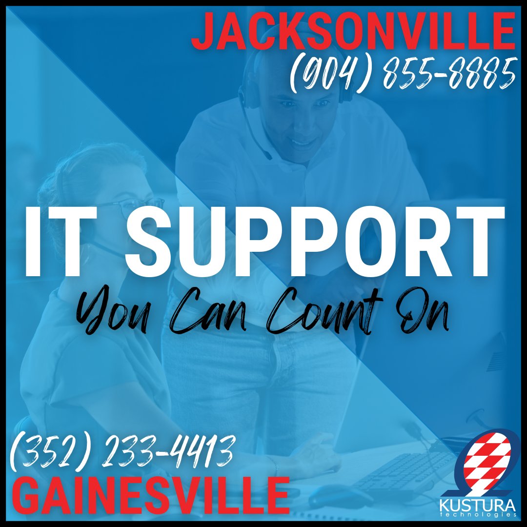 Save these numbers so you know who to call to reach IT professionals your Florida business can count on!

Jacksonville: (904) 855-8885
Gainesville: (352) 233-4413

bit.ly/31Gc1od

#Kustura #KusturaTechnologies #ITsupport #IT #businessIT #managedIT #managedserviceprovider