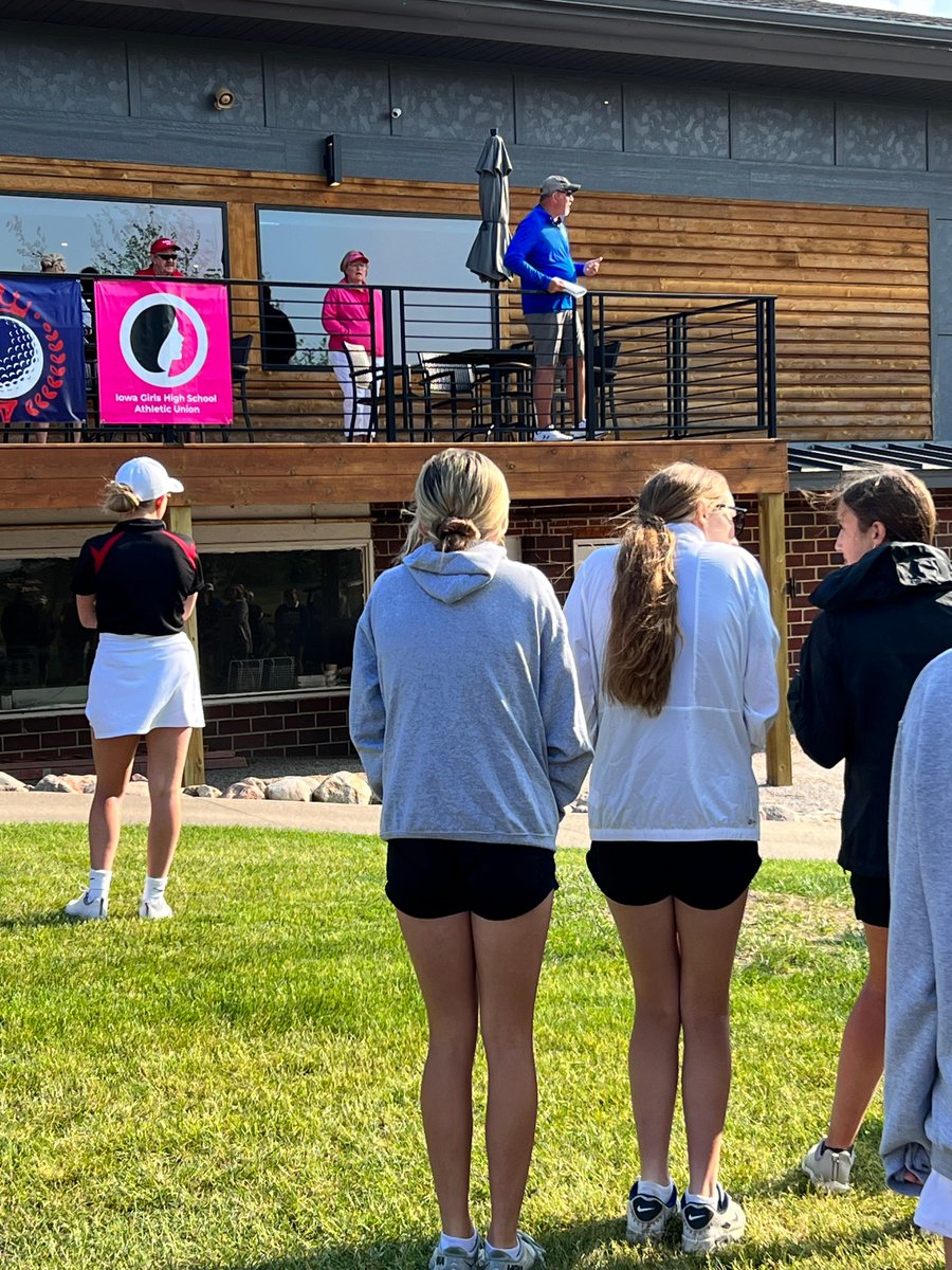 Final instructions and get those golf balls in the air! #girlsstategolf2023 #hittingbombs