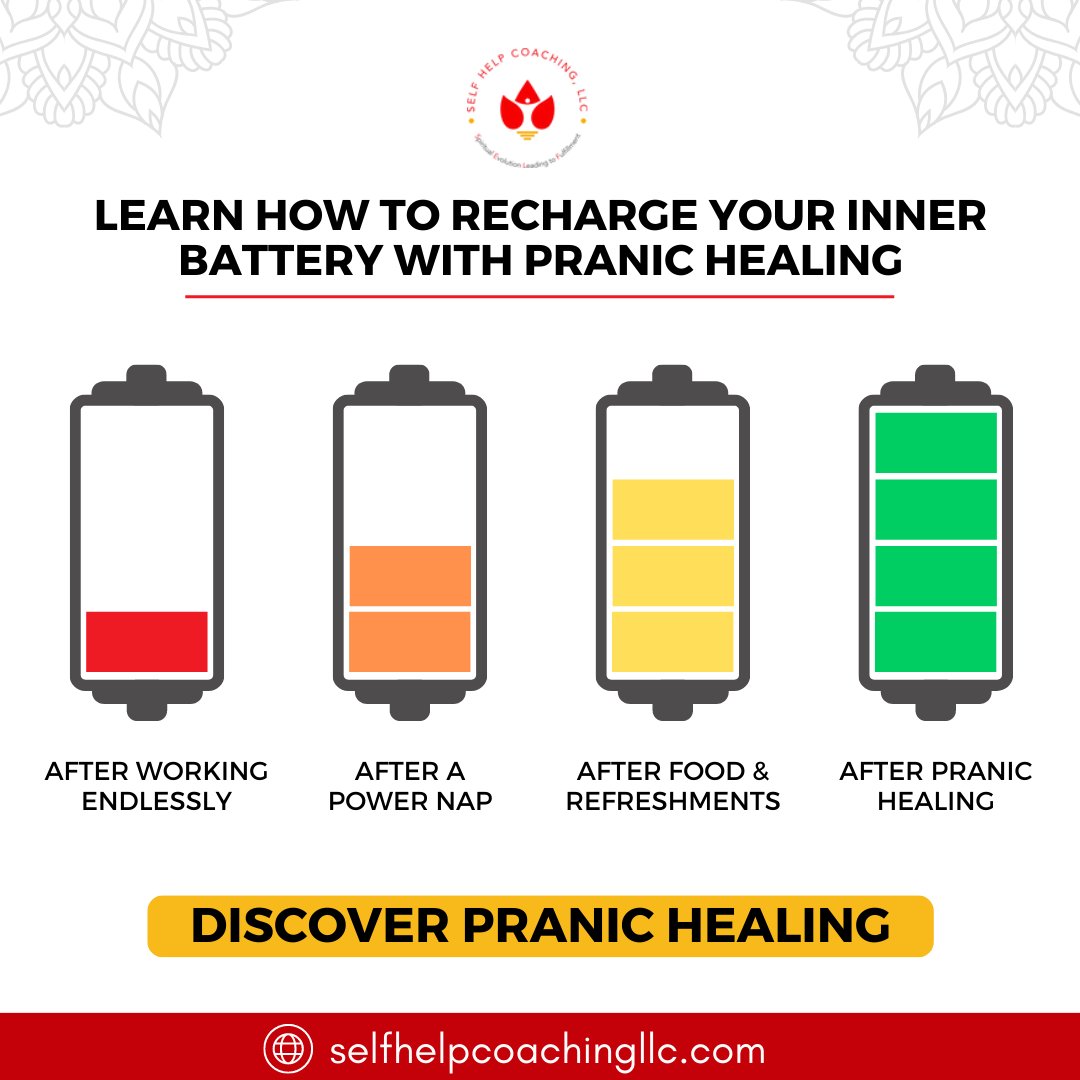 🌟 Discover Pranic Healing! 🌟

Are you ready to recharge your inner battery and experience profound rejuvenation? 💆‍♂️⚡️

For more information email me at: bob@selfhelpcoachingllc.com

#holisticcoaching #wellness #health #career #relationships #lifevision #clarity