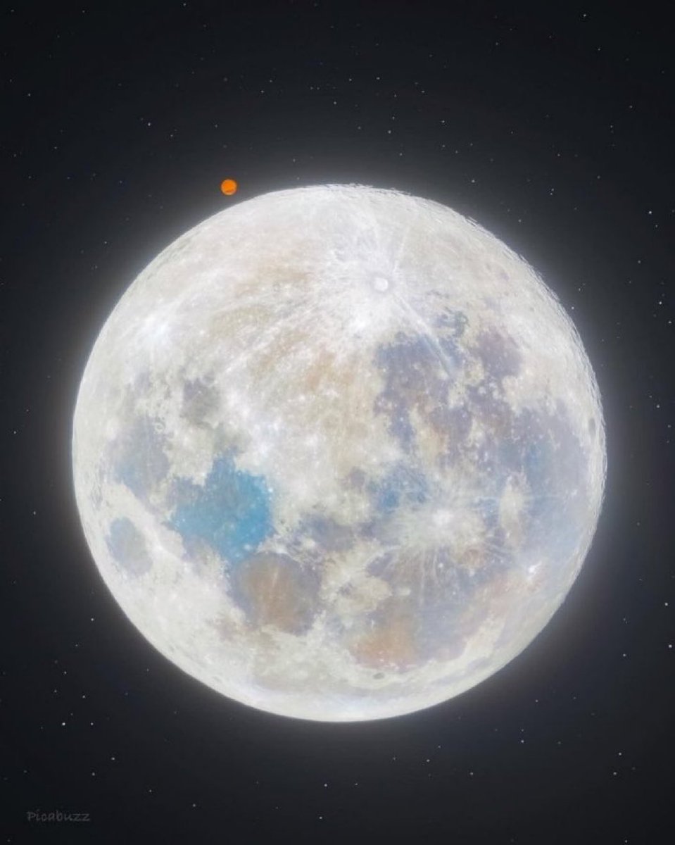 full moon and mars.