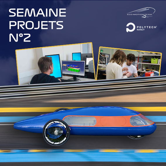 2e semaine projets pour l’Eco Motion Team by @PolytechNancy  ! 👍
L’objectif de cette semaine est de peaufiner la voiture au maximum pour l’année prochaine grâce aux essais. 🏎️💨