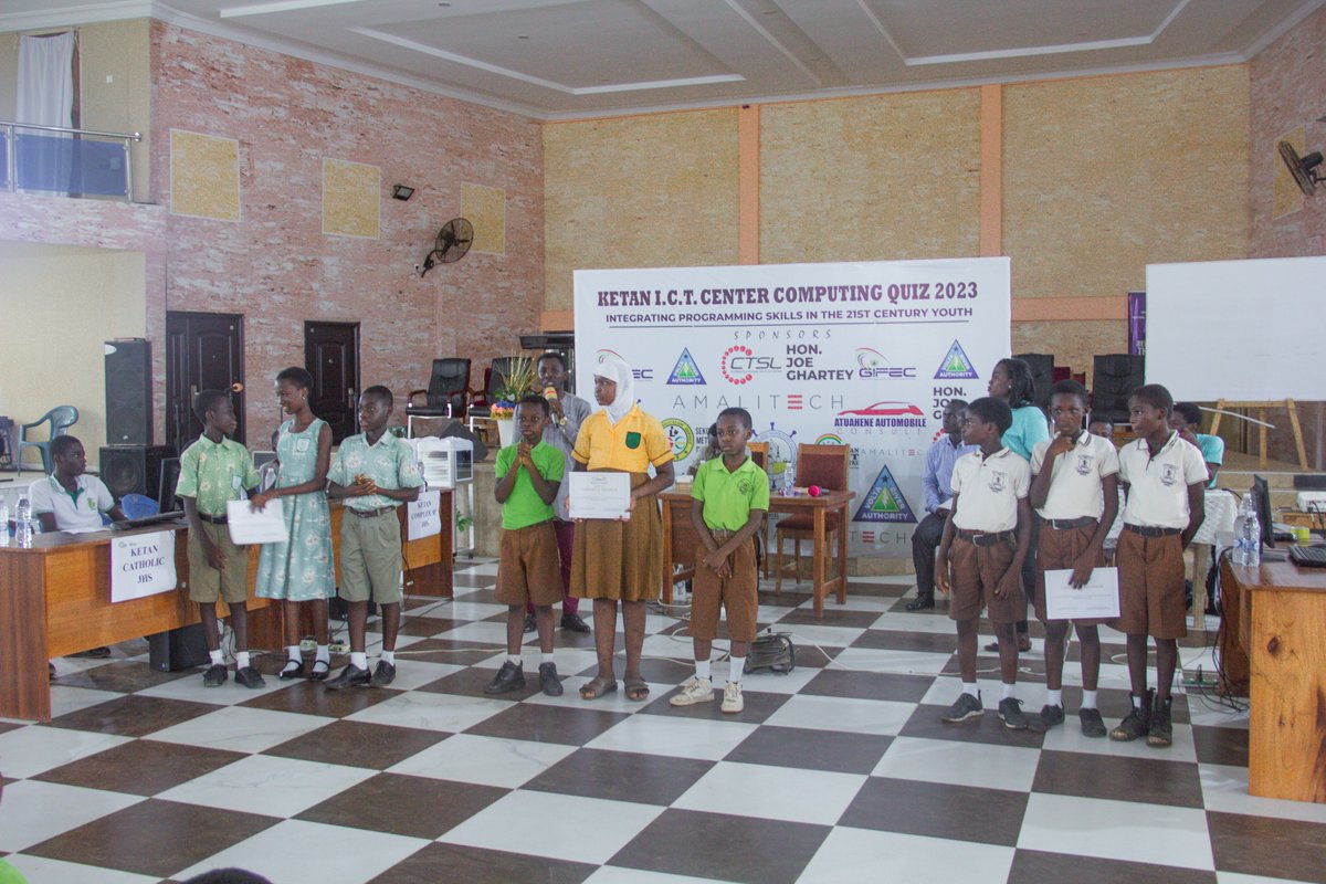 amali_tech's tweet photo. AmaliTech was glad to have been part of the Sponsors for Ketan ICT Center quiz competition.
The event was graced by the Metro Director of Education, the Member of Parliament for the constituency, Hon. Joe Ghartey, the CSR Team Lead for AmaliTech, Lois Young, and other dignitaries.

Congratulations to all the participants, and thumbs up to Ketan Catholic Primary and Ketan Catholic Junior High for winning at both levels.

#WorkwithAmaliTech