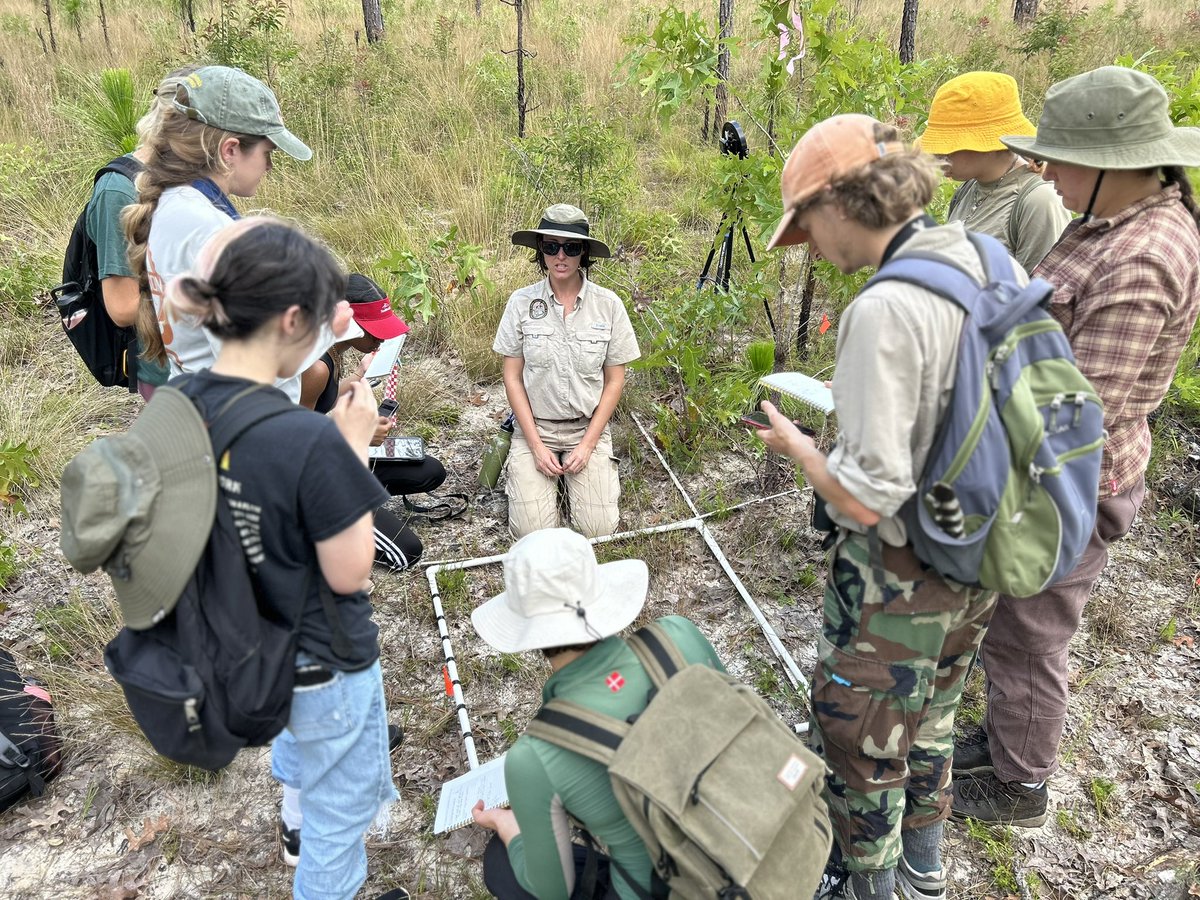 mhallett2320's tweet photo. THANK YOU to Johanna, Shawn, Amber, & Bailey from the @MyFWC #FWRI Terrestrial Habitat Research team for sharing their amazing work conserving upland plants & managing wildlife habitats with students in our @UFWildlife Techniques Field Course… @MyFWClife @UFCALS @UF_IFAS https://t.co/qAZGEFUFGG