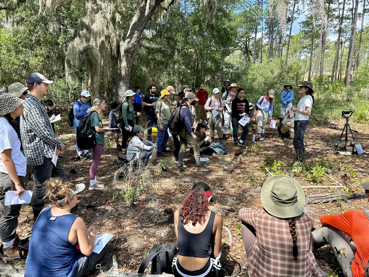 mhallett2320's tweet photo. THANK YOU to Johanna, Shawn, Amber, & Bailey from the @MyFWC #FWRI Terrestrial Habitat Research team for sharing their amazing work conserving upland plants & managing wildlife habitats with students in our @UFWildlife Techniques Field Course… @MyFWClife @UFCALS @UF_IFAS https://t.co/qAZGEFUFGG