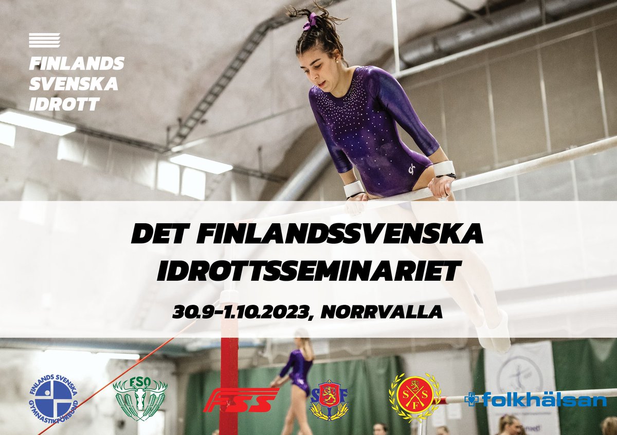 📢 Save the Date! 📆 30.9-1.10.2023 ordnas det första grenöverskridande finlandssvenska idrottsseminariet på Norrvalla i Vörå. Detta är ett evenemang för alla som är intresserad av idrott och träning!

Sätt datumen i din kalender och se fram emot en inspirerande helg 🙌🏼
