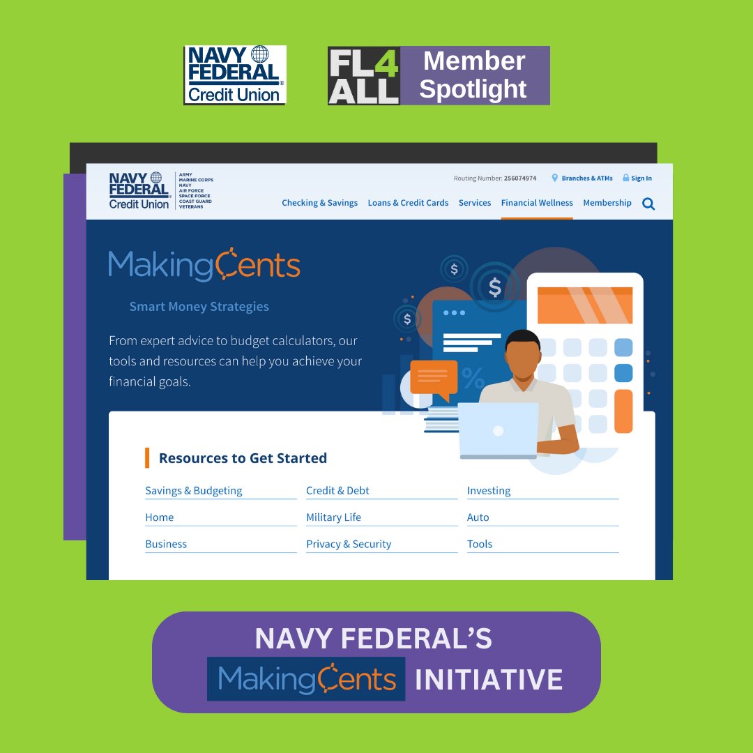 Through its financial wellness program: MakingCents, @NavyFederal provides free, comprehensive financial tools & resources that can help you achieve your financial goals wherever you are on your financial journey.
 
Visit NavyFederal.org/MakingCents to learn more!  #NavyFederalServes