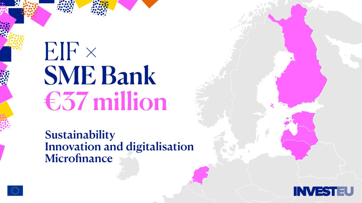 #InvestEU: Delighted to be partnering with SME Bank 🇱🇹  to 'make life simpler for small businesses' in the Baltics and beyond.

1 transaction
3 policy targets: green, digital, microfinance
5 countries
EUR 37m of new debt financing 

👉bit.ly/3q8Ot7t
